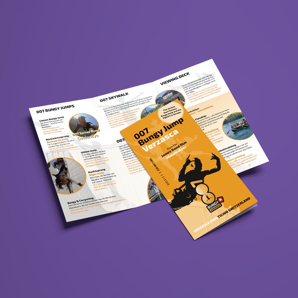 Grafik und Layout Falzflyer Wickelfalz Agentur zürich schweiz
