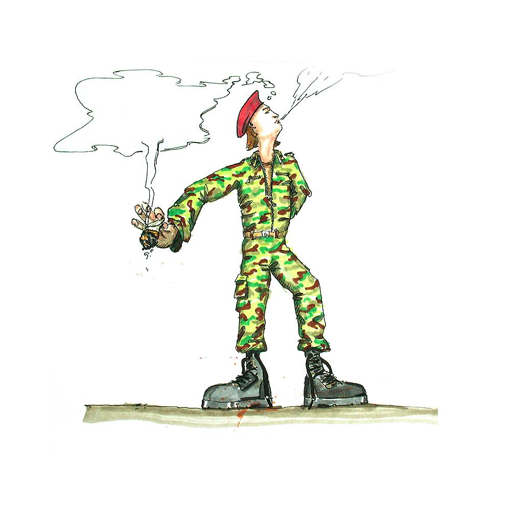 Illustration Soldat Zeichnung Grafikdesign Agentur Zürich