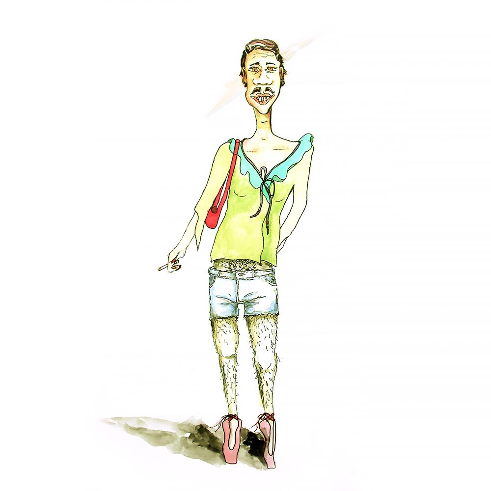 Illustration Faltspiel Zeichnung